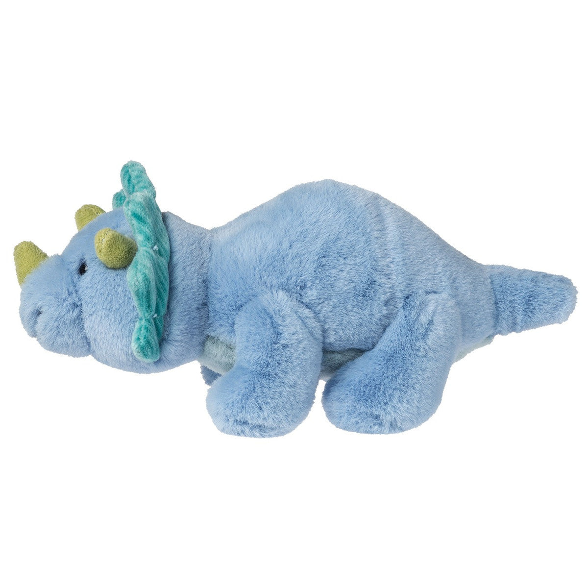 Mary Meyer Stuffed Animal Soft Toy, Little Fossil Dino, Blue Triceratops, 6"