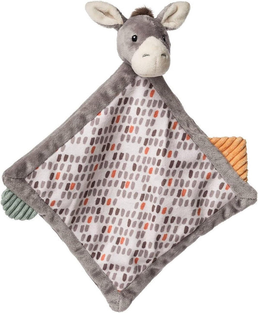 Taggies Charcter Blanket Plush Soft Snuggle Toy w/Tags, 12-Inches, Dusty Donkey