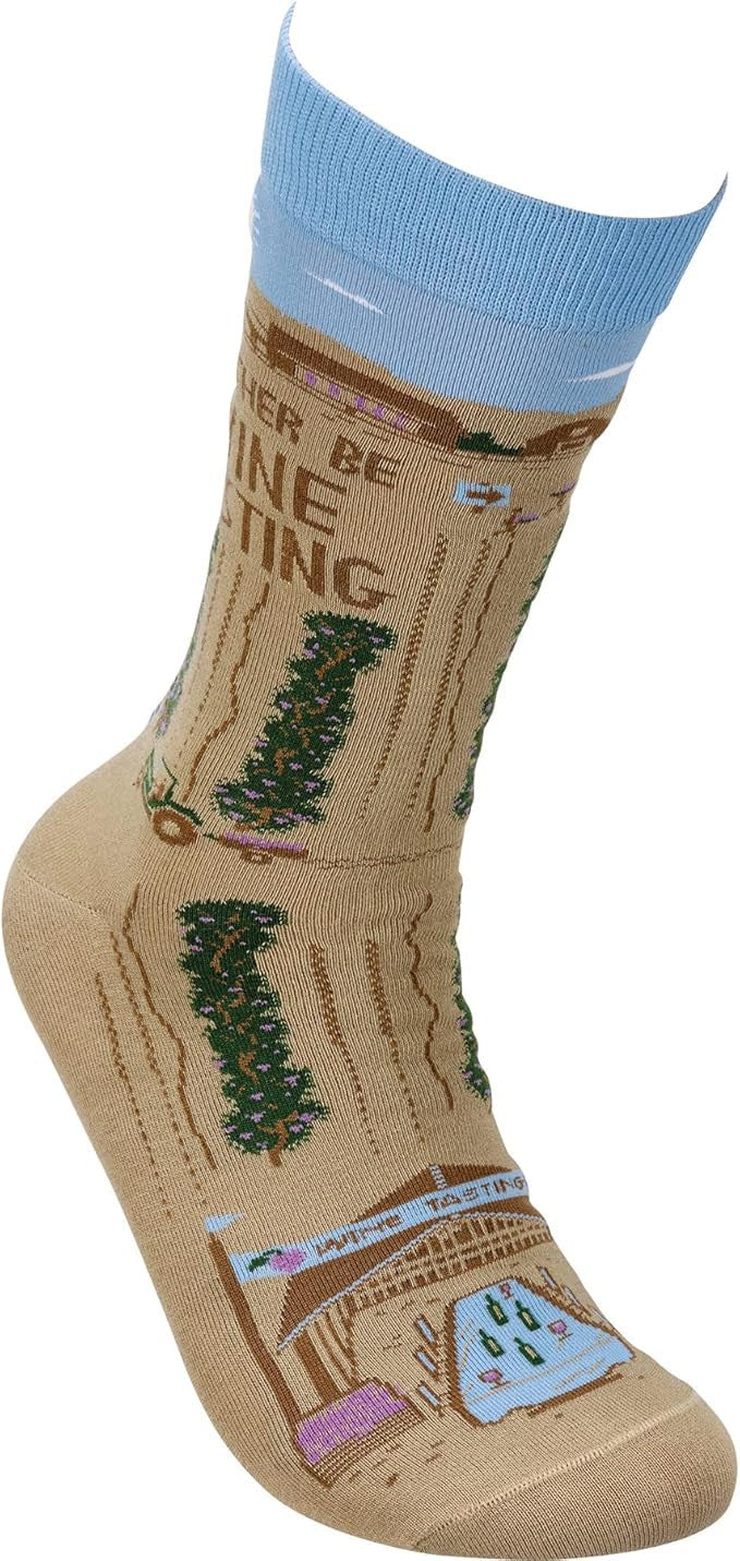 Primitives by Kathy - I'd Rather Be Wine Tasting Unisex Socks, One Size