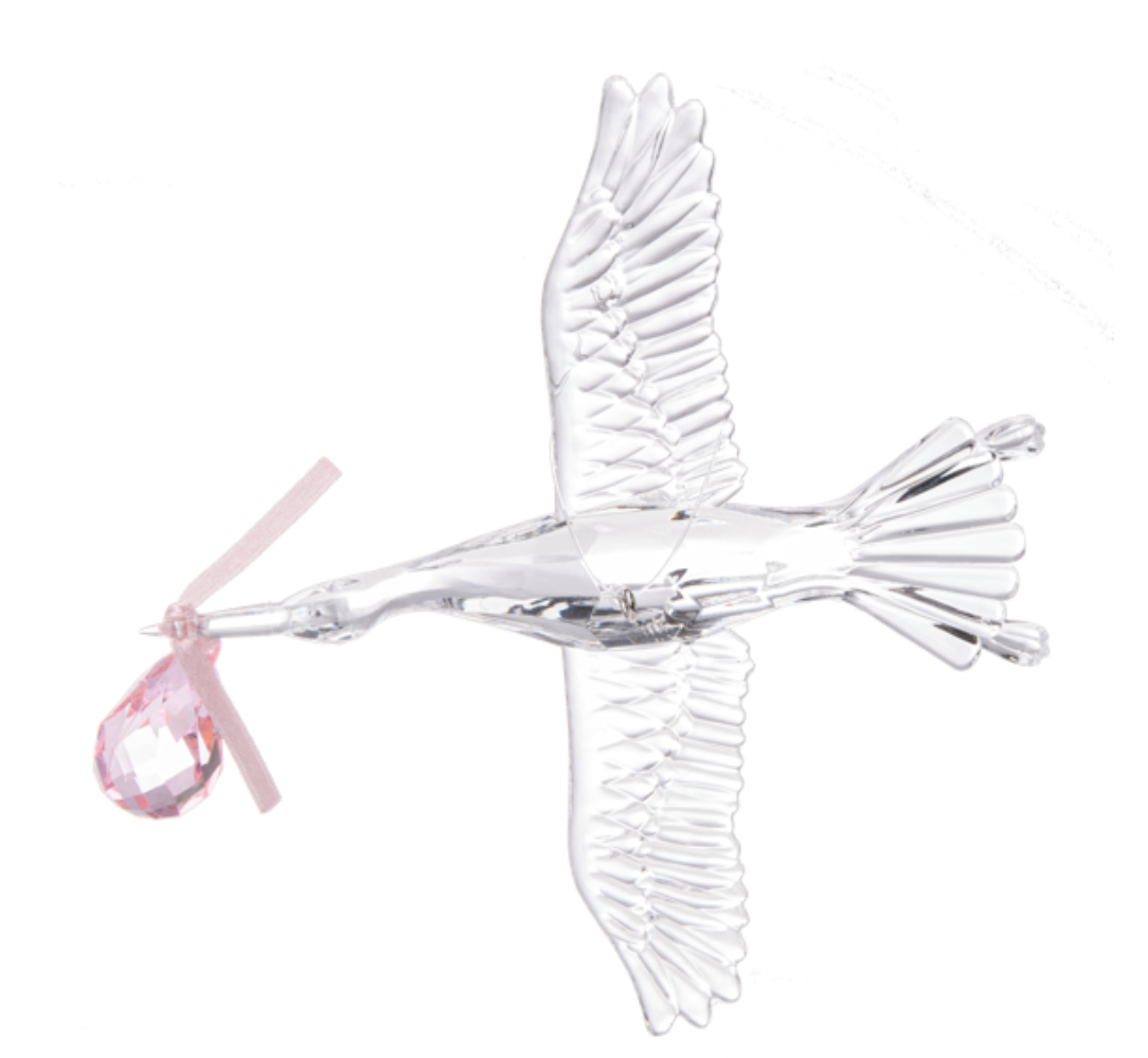 Crystal Expressions Ganz Pink Stork Ornament Ornament , ACRY-1168
