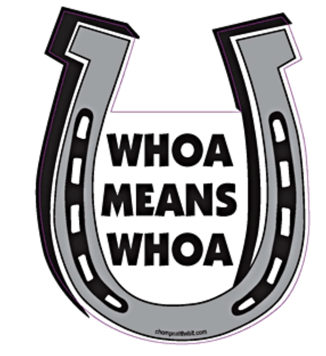 Whoa Means Whoa  Horseshoe Magnet for Car or Trailer