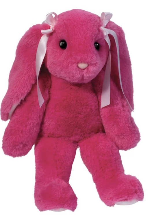 Douglas Begonia Bright Pink Floppy Bunny Plush Stuffed Animal, 8 inches sitting