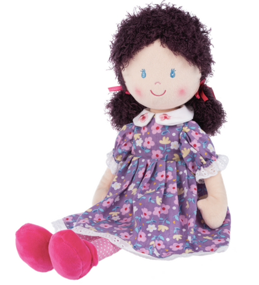 Ganz Florence Rag Doll with Brown Curly Hair, 20" H