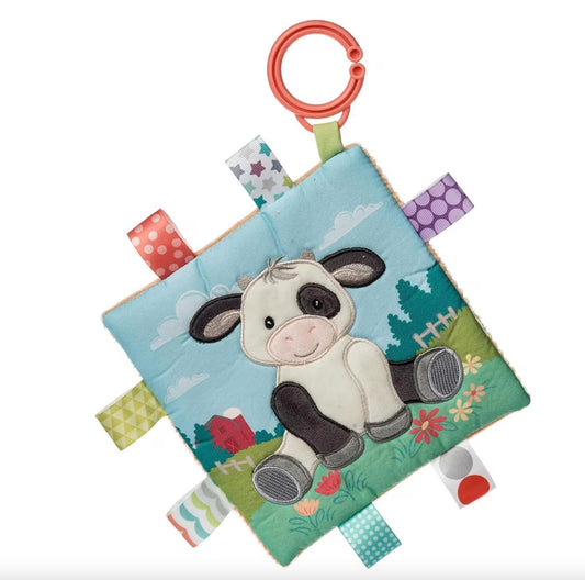 Taggies Crinkle Me Toy with Baby Paper & Squeaker, 6 x 6", Buttercup Cow