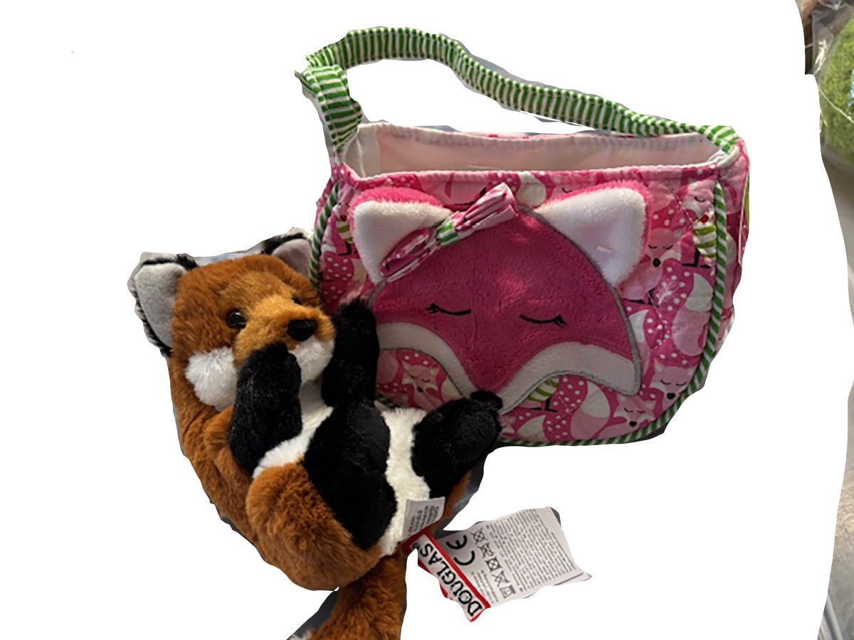 Douglas Toys, Reba Fox Purse Plush Tote with Lil' Baby Fox, 7"