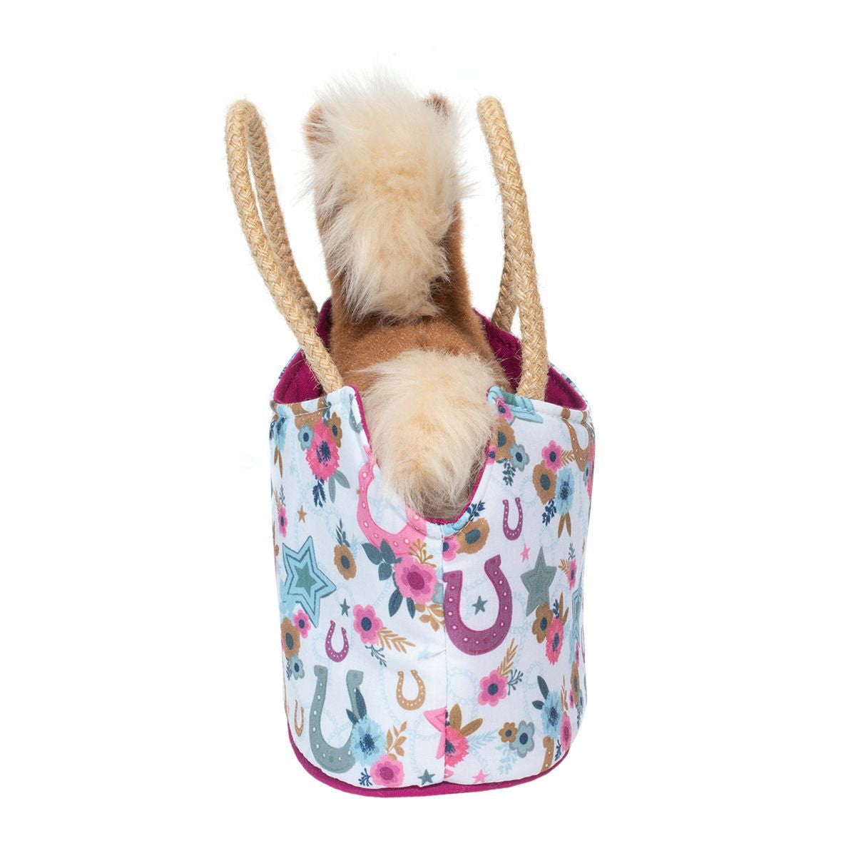 Douglas Boho Horseshoe Sassy Sak Tote with Horse Plush Stuffed Animal Toy, 7"
