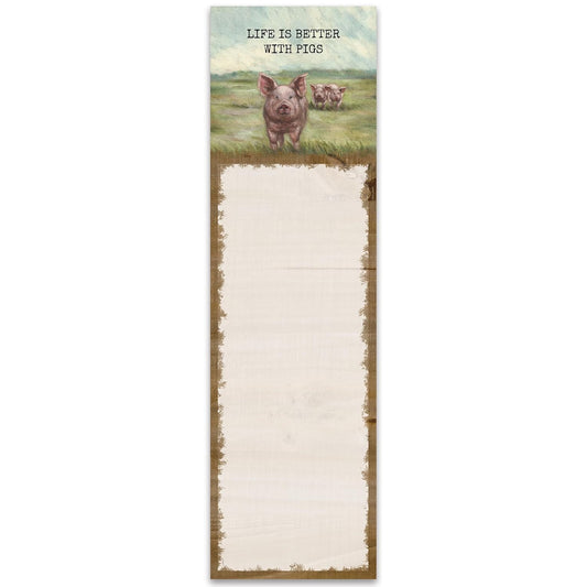 Primitives by Kathy - "Life is Better With Pigs" List Pad