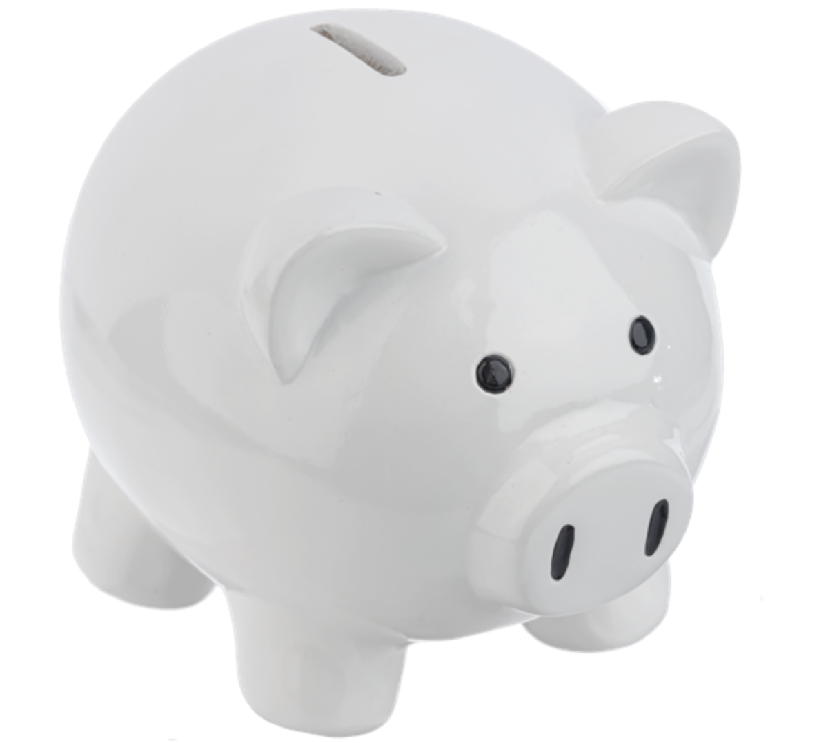 Ganz Pink Pig Money Bank, 6-inch Length, White, BG4660