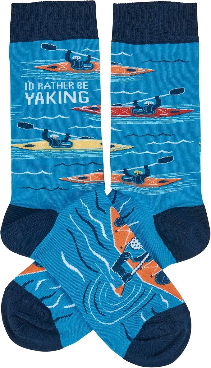 Primitives by Kathy - I'd Rather Be Yakking Unisex Socks, One Size