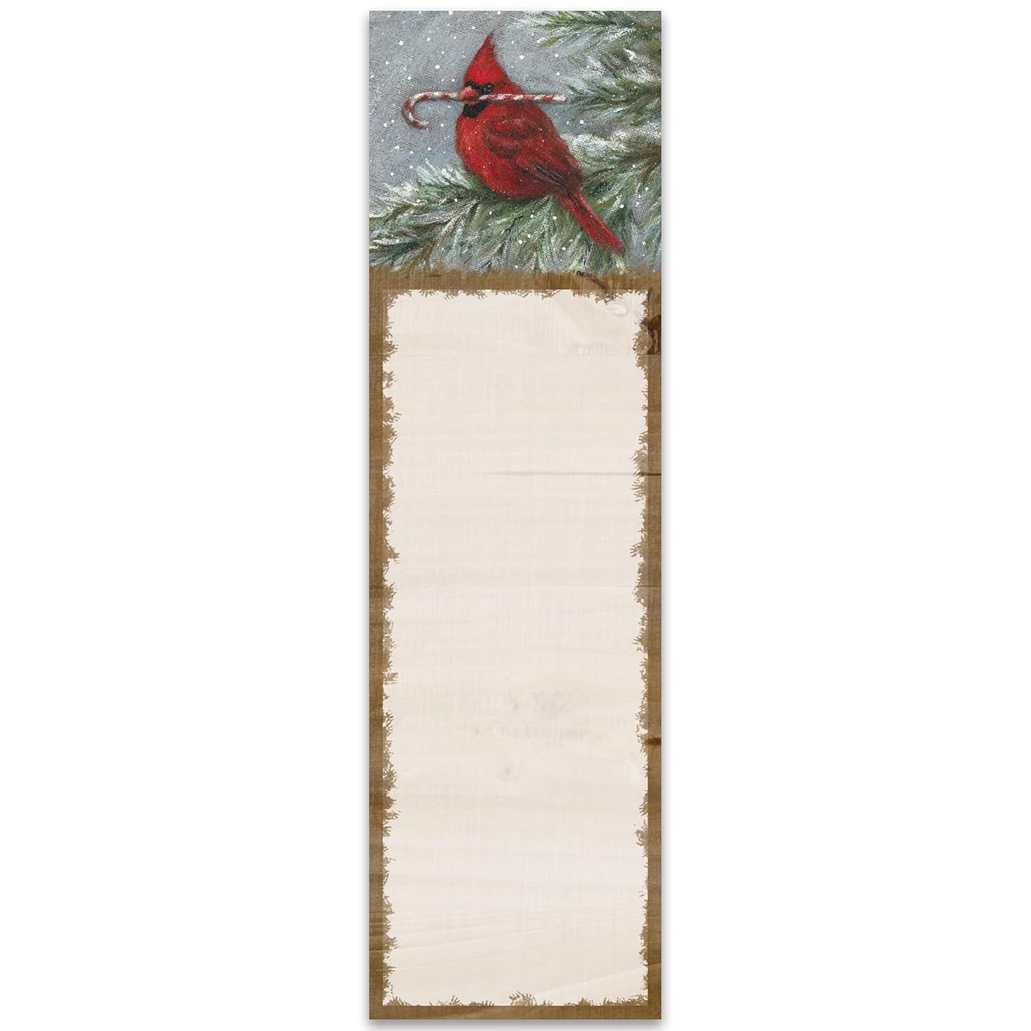 Primitives by Kathy - Winter Cardinal with Snow and Candy Cane List Pad