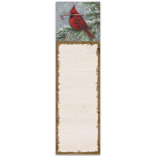 Primitives by Kathy - Winter Cardinal with Snow and Candy Cane List Pad