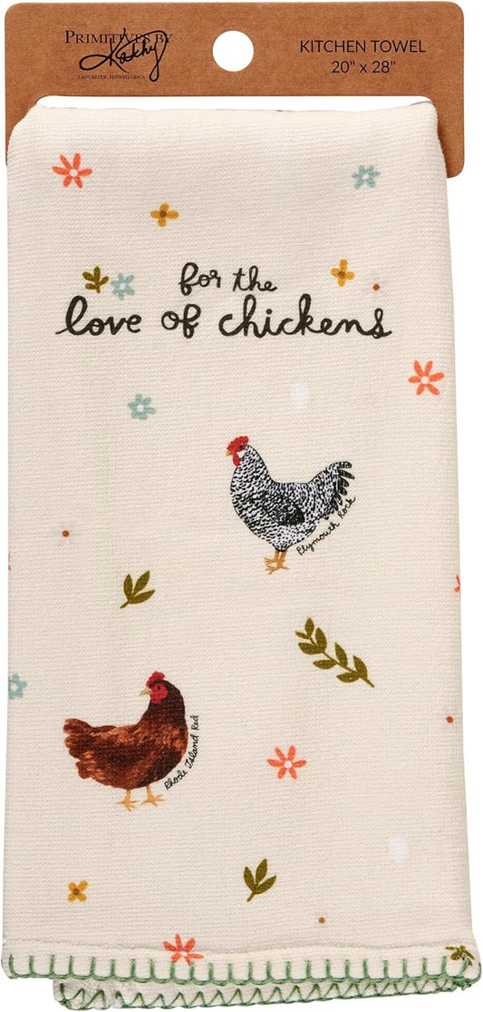 Primitives by Kathy For the Love of Chickens Kitchen Towel, 20"L x 28"W