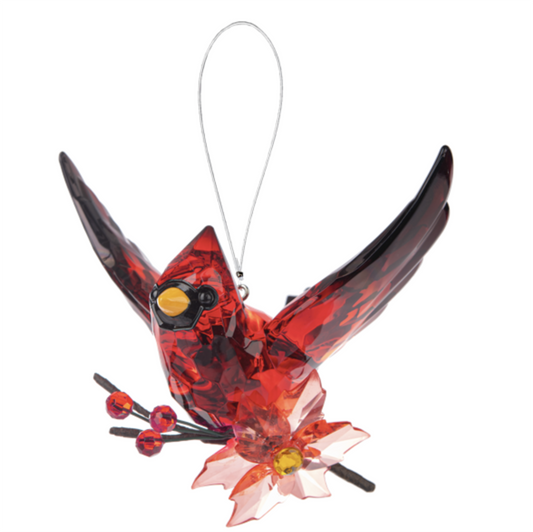 Crystal Expressions Ganz Elegant Poinsettia Cardinal Ornament, ACRYX-320, 5"