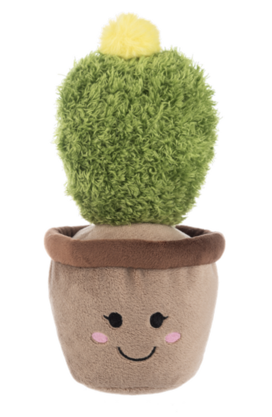 Ganz Whimsical Fuzzy Cactus with Yellow Pom Pom  Plush Stuffed Animal Toy,  9"