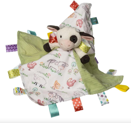 Taggies Charcter Blanket Plush Soft Snuggle Toy w/Tags, 12-Inches, Buttercup Cow