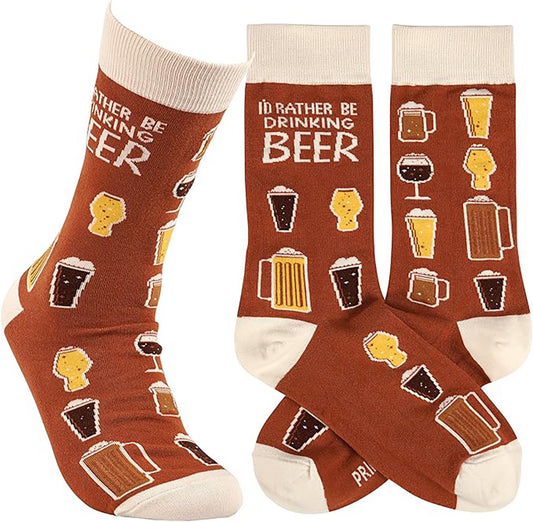 Primitives by Kathy - I'd Rather Be Drinking Beer Unisex Socks, One Size