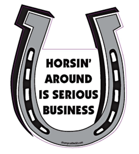 Horsin' Around Is Serious Business Horseshoe Magnet for Car or Trailer