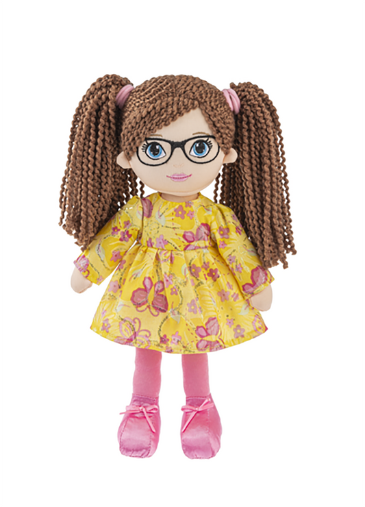 Girls Fun & Trendy This is Me! Abigail Plush Toy Doll with Glasses, 12" (H14938)