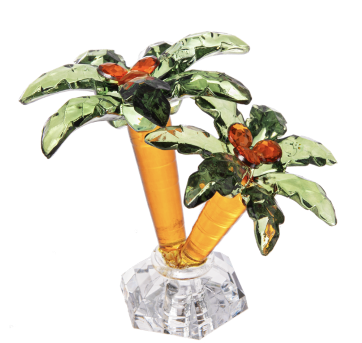 Ganz Acrylic Palm Tree with Coconuts Figurine, 3" high