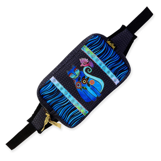 Sun'N'Sand Laurel Burch Neoprene Body Wrap and Belt Bag- Cerulean Cat