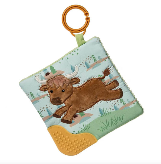 Mary Meyer Crinkle Me Toy with Baby Paper & Squeaker, 6 x 6", Hetty Highland Cow