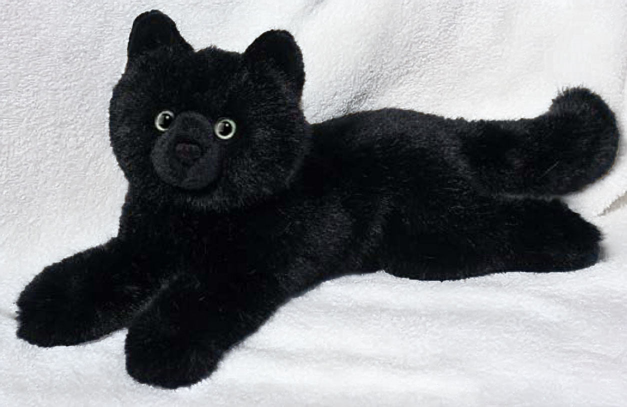 Douglas Cuddle Toys Plush Tug Black Cat Soft and Cuddly (15") without tail