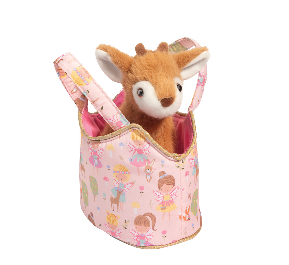 Douglas Fairy Friends Sassy Sak Tote Purse w/ Fawn Plush Stuffed Animal Toy, 7"
