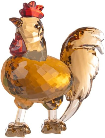 Ganz Crystal Expressions Decorative Rooster Figurine, Faceted Design, 3.5" high