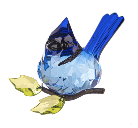 Ganz Acrylic Sitting Blue Jay Figurine 2.5"