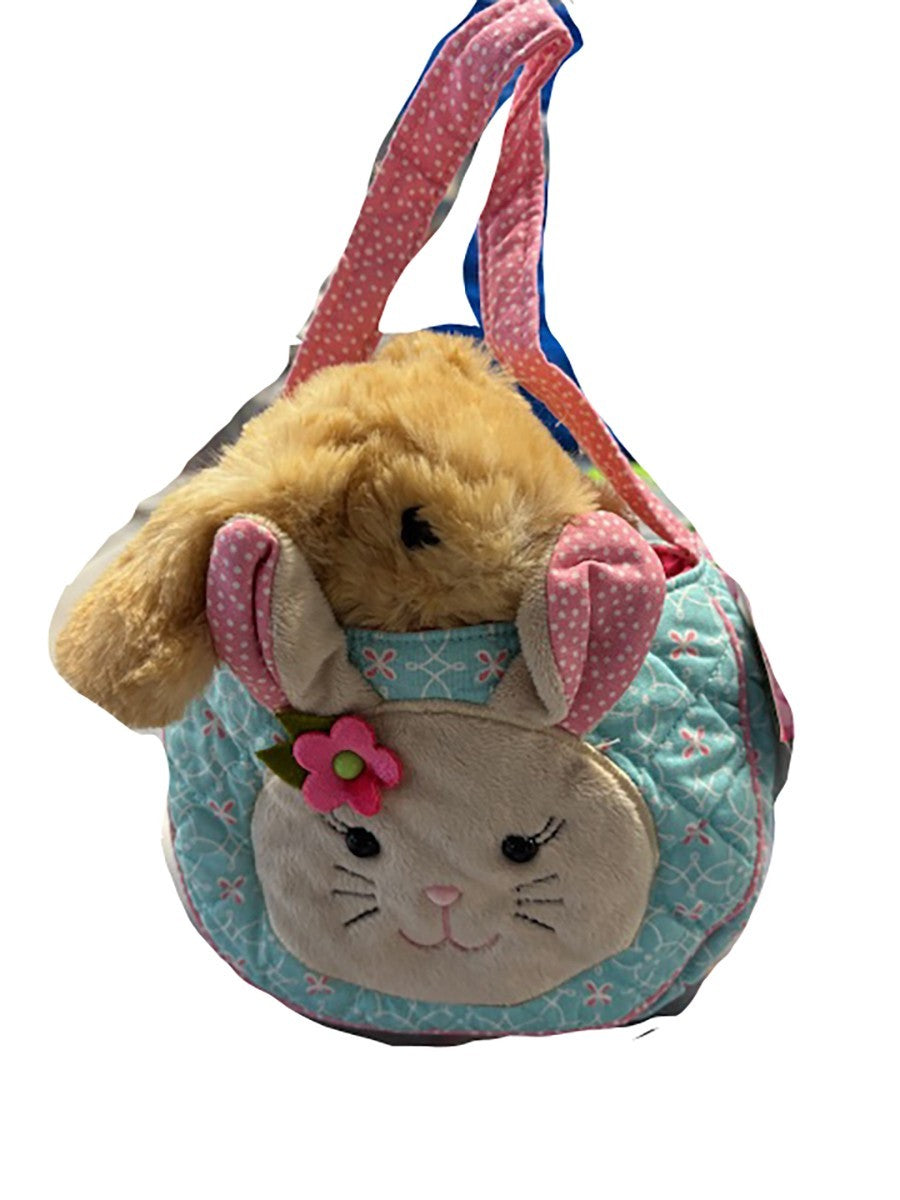 Douglas Cuddle Toys Bonnie Bunny Easter Tote Purse with Lil' Baby Bunny