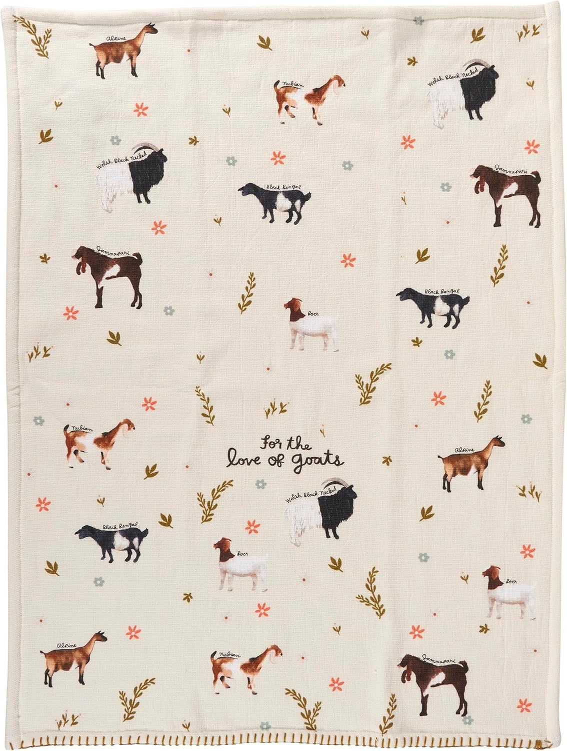 Primitives by Kathy For the Love of Goats Kitchen Towel, 20"L x 28"W