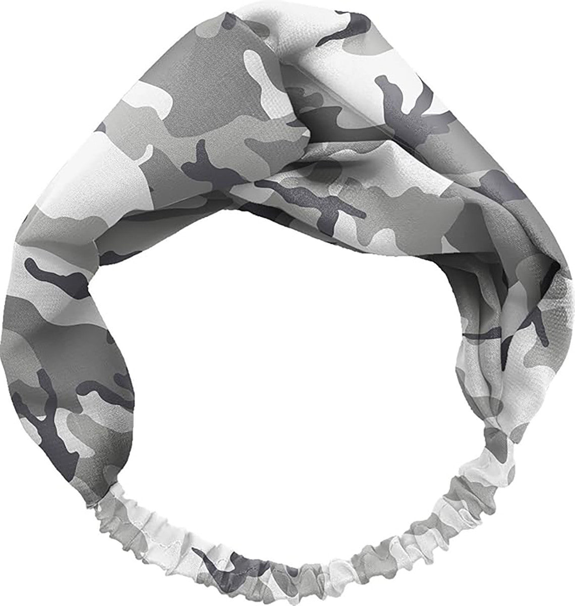 Spoontiques Printed Fabric, Knotted Hair HeadBand for Everyday Use, Grey Camo