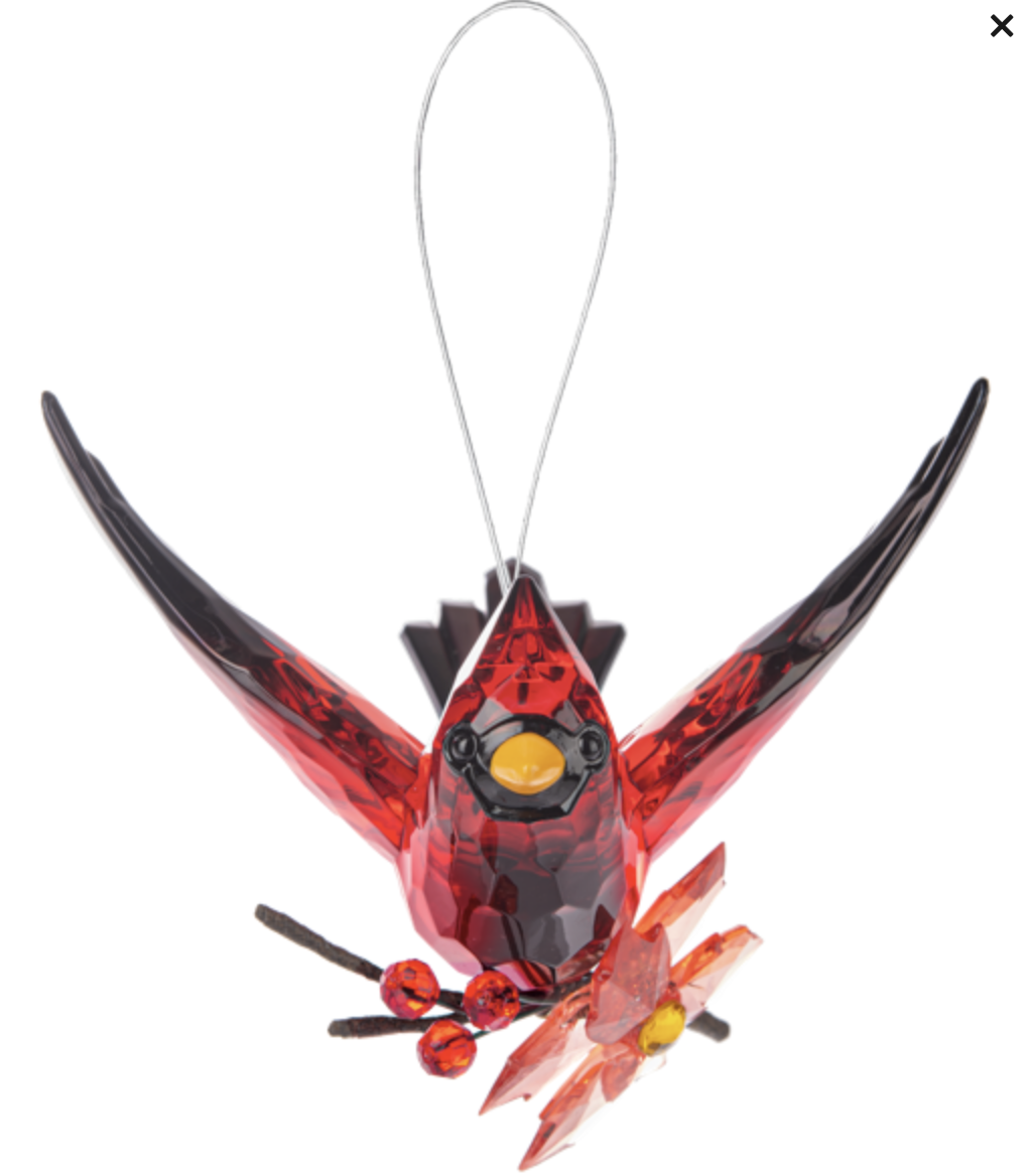 Crystal Expressions Ganz Elegant Poinsettia Cardinal Ornament, ACRYX-320, 5"