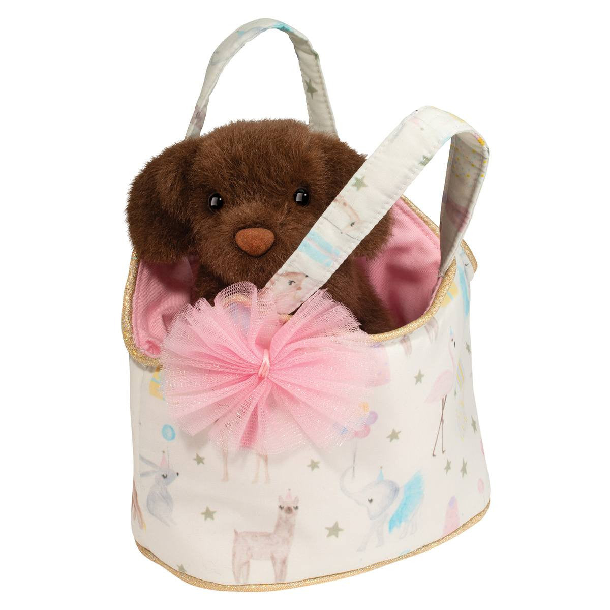 Douglas Birthday Sassy Sak Tote with Chocolate Lab Plush Stuffed Animal Toy, 7"