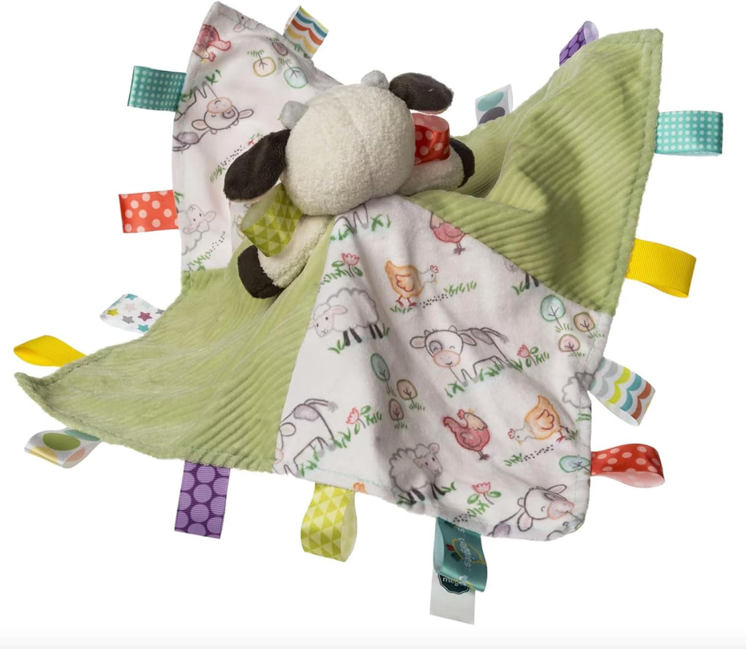 Taggies Charcter Blanket Plush Soft Snuggle Toy w/Tags, 12-Inches, Buttercup Cow