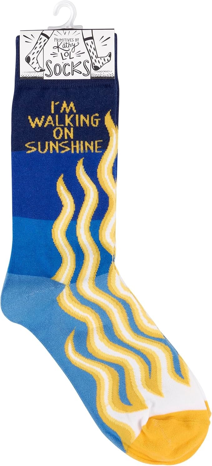 Primitives by Kathy - I'm Walking On Sunshine Unisex Socks, One Size