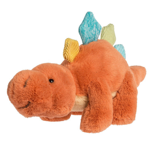 Mary Meyer Stuffed Animal Soft Toy, Little Fossil Dino, Orange Stegosaurus, 6"