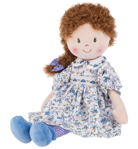 Ganz Lucy Plush Stuffed Toy Rag Doll with Brown Hair, 20 inches