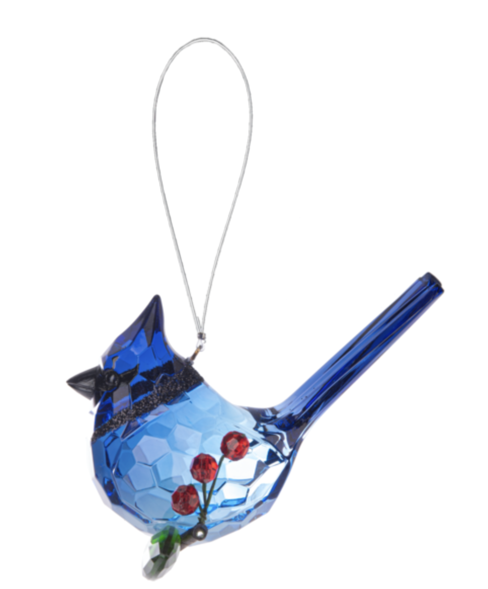 Crystal Expressions Ganz Elegant Berry Blue Jay Ornament, ACRYX-288, 4"