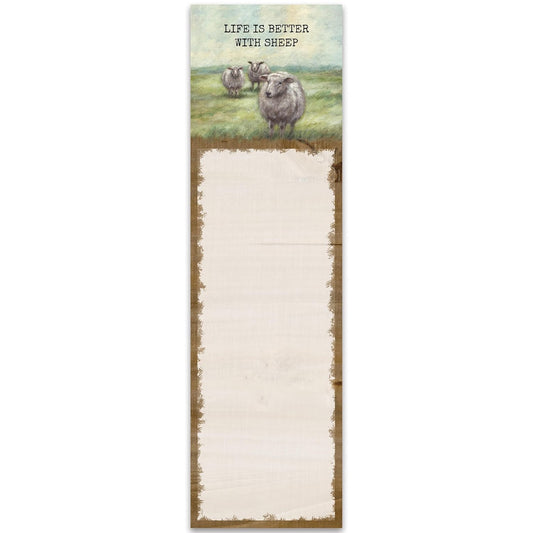 Primitives by Kathy - "Life is Better With Sheep" List Pad