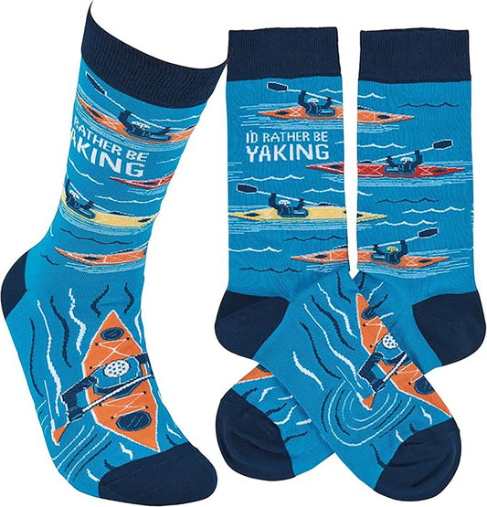 Primitives by Kathy - I'd Rather Be Yakking Unisex Socks, One Size